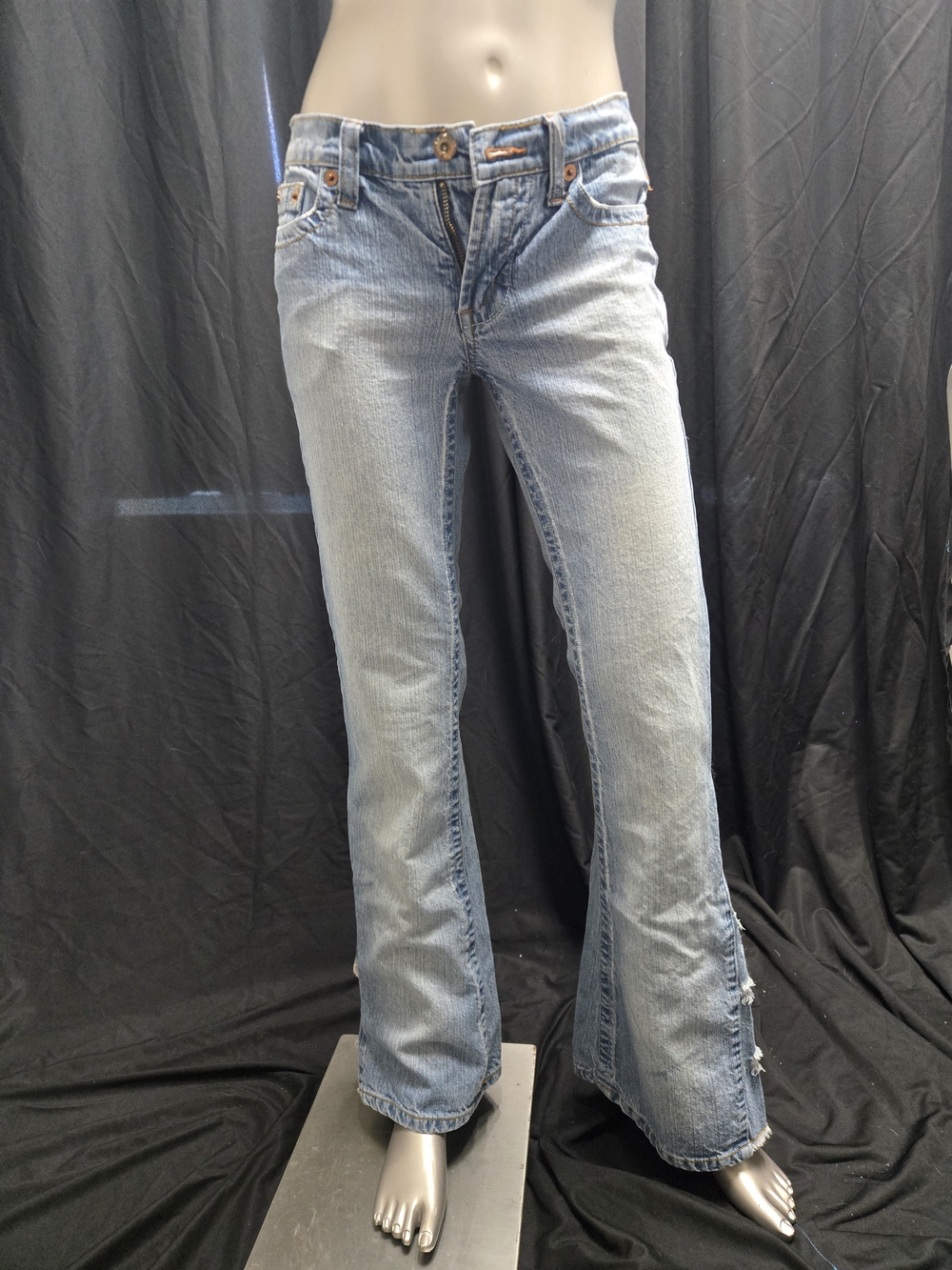 BONGO Light Blue Flare Jeans - Low Rise Wide Leg